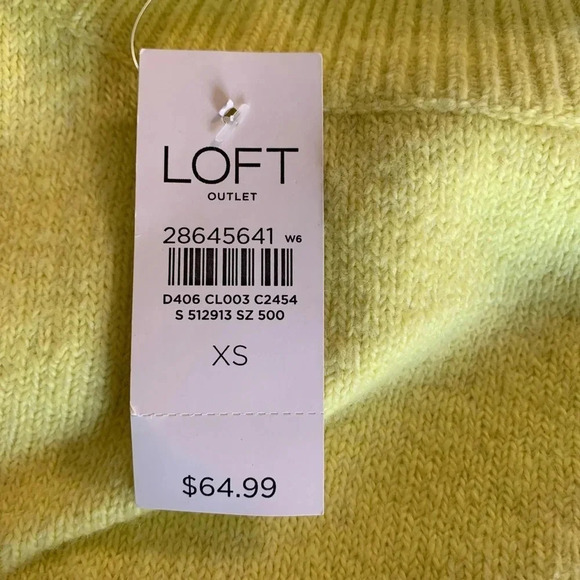 Loft Yellow Striped Women Sweater sz Small, NWT - Picture 8 of 8